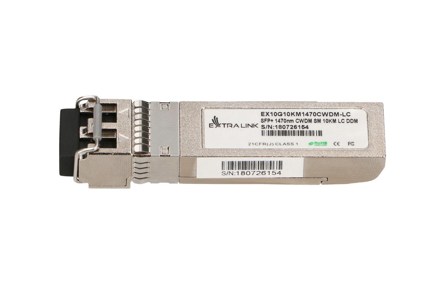 Extralink SFP+ 10G | Modulo SFP+ CWDM | 10Gbps, 1470nm, single mode, 10km, LC, DOM