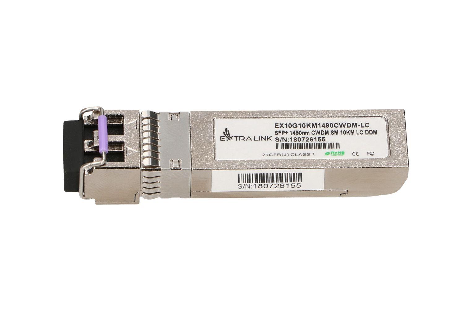Extralink SFP+ 10G | SFP+ CWDM Modulo | 10Gbps, 1490nm, modalita singola, 10km, LC, DOM