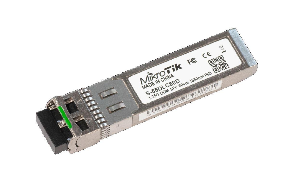 MikroTik S-55DLC80D | Modulo SFP | 1,25Gb/s, 2x LC, 1550nm, 80km, DDM, Single mode