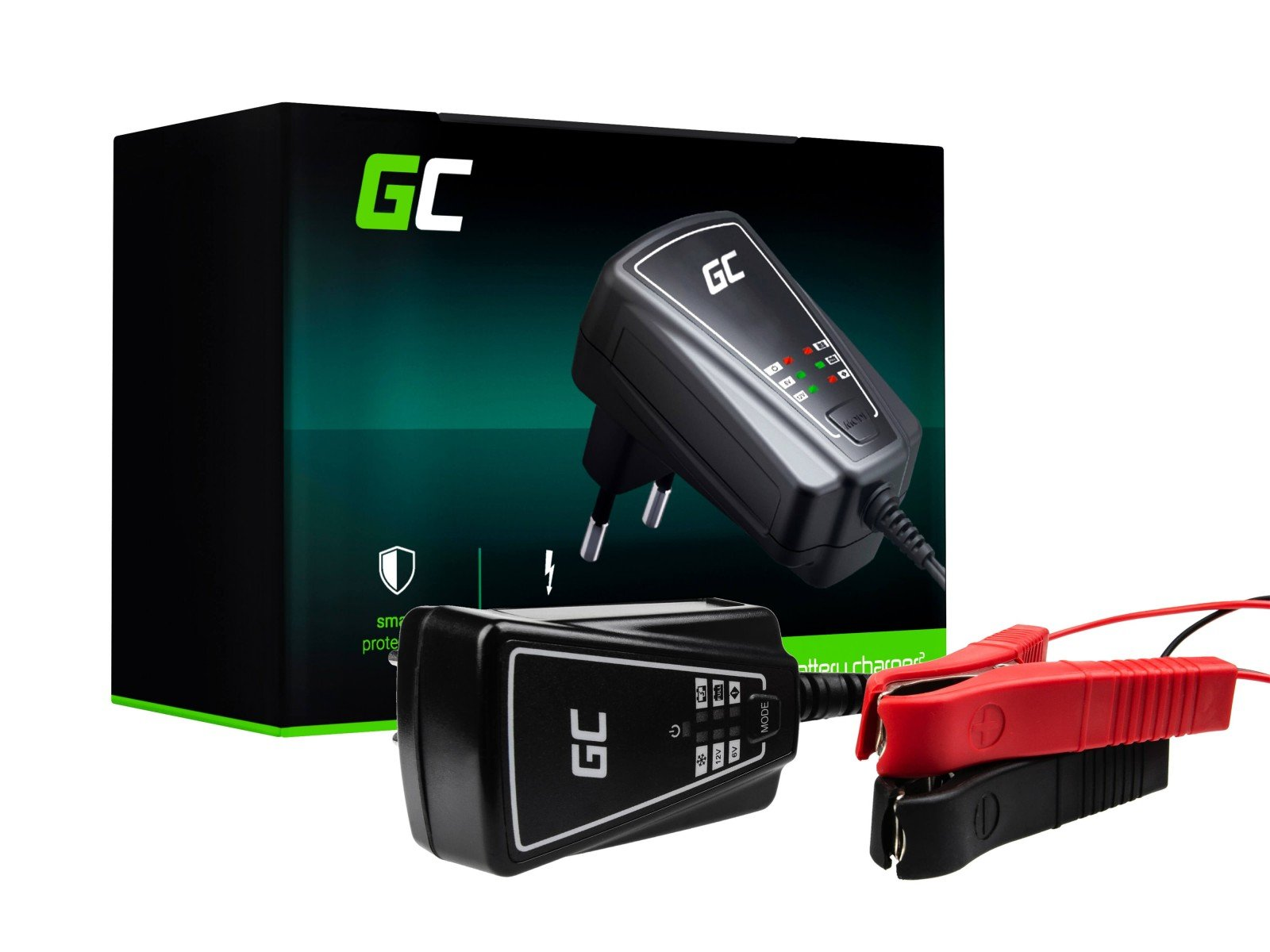 Caricabatterie Green Cell per batterie AGM, Gel e Piombo Acido 6V / 12V (1A)