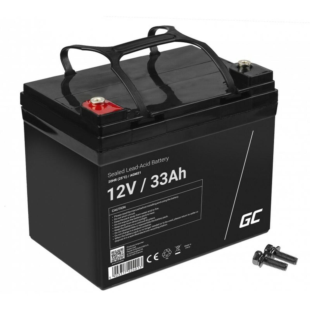 Batteria Green Cell AGM VRLA 12V 33Ah senza manutenzione per tosaerba scooter barca sedia a rotelle