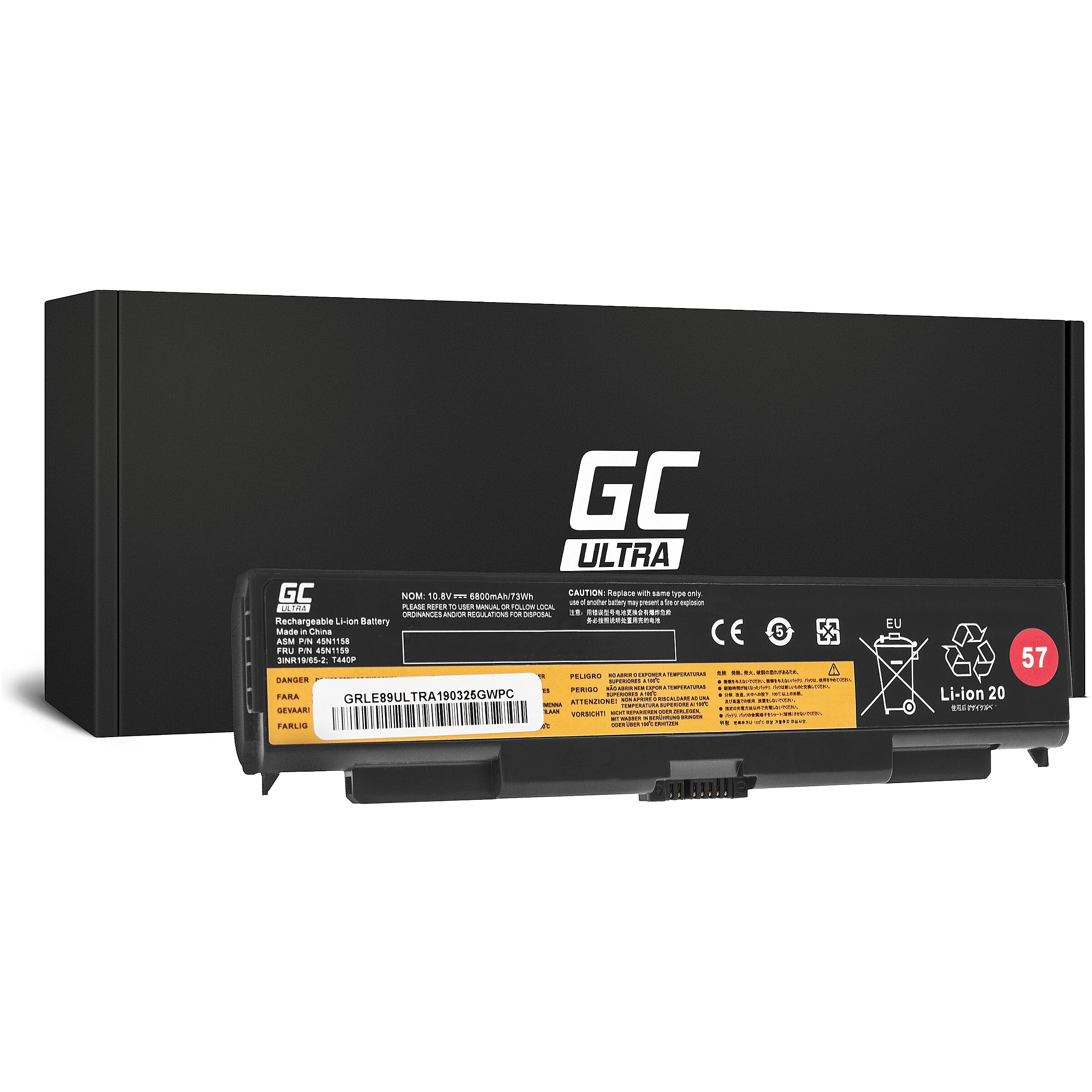 Batteria per laptop per Lenovo ThinkPad T440p T540p W540 - 11,1 V - 6800 mAh