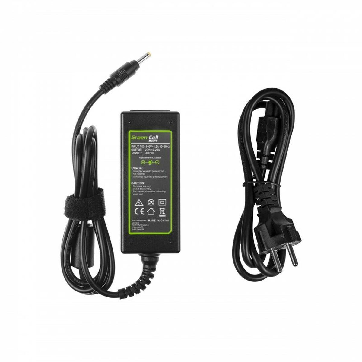 Green Cell AD76P adattatore e invertitore Interno 45 W Nero (Green Cell Pro Charger for Lenovo IdeaPad 100 etc. 20V 2.25A 45W -