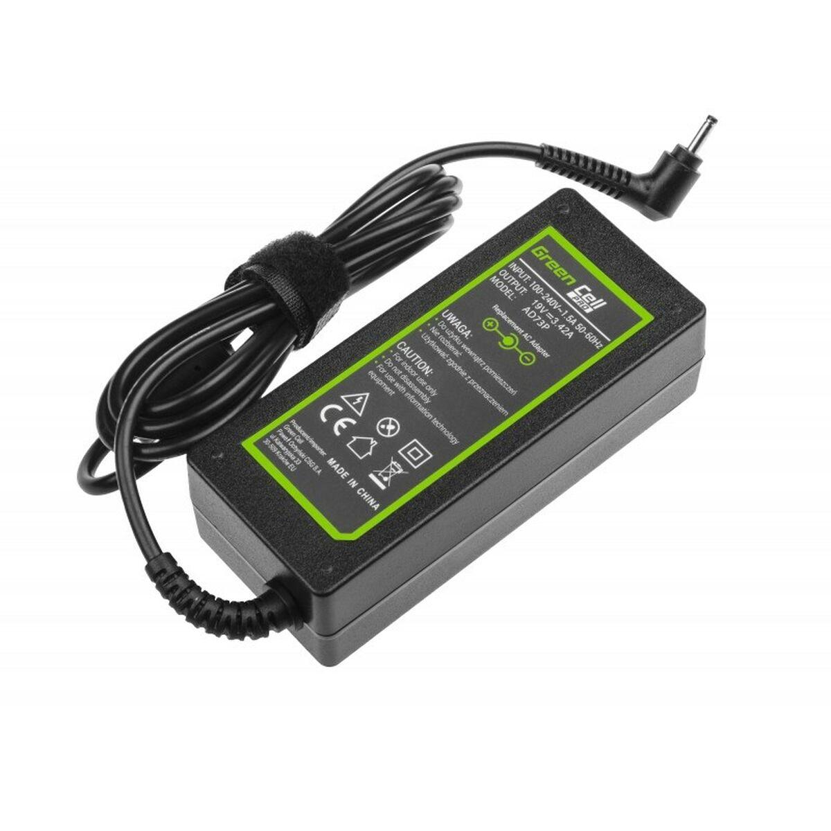 Green Cell AD73P adattatore e invertitore Interno 65 W Nero (Green Cell Pro Charger for Acer Aspire Samsung etc. 19V 3.42A 65W