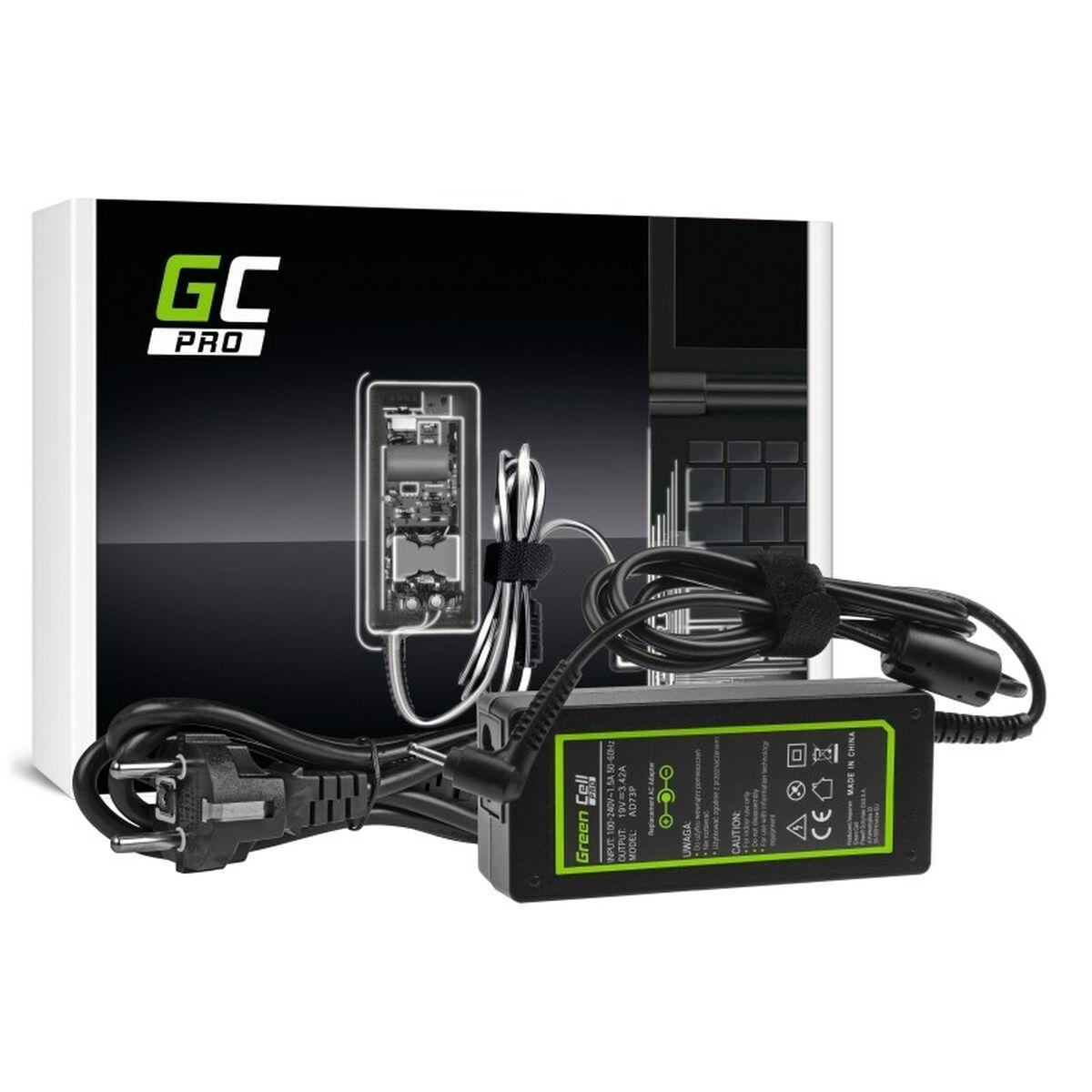 Green Cell AD73P adattatore e invertitore Interno 65 W Nero (Green Cell Pro Charger for Acer Aspire Samsung etc. 19V 3.42A 65W