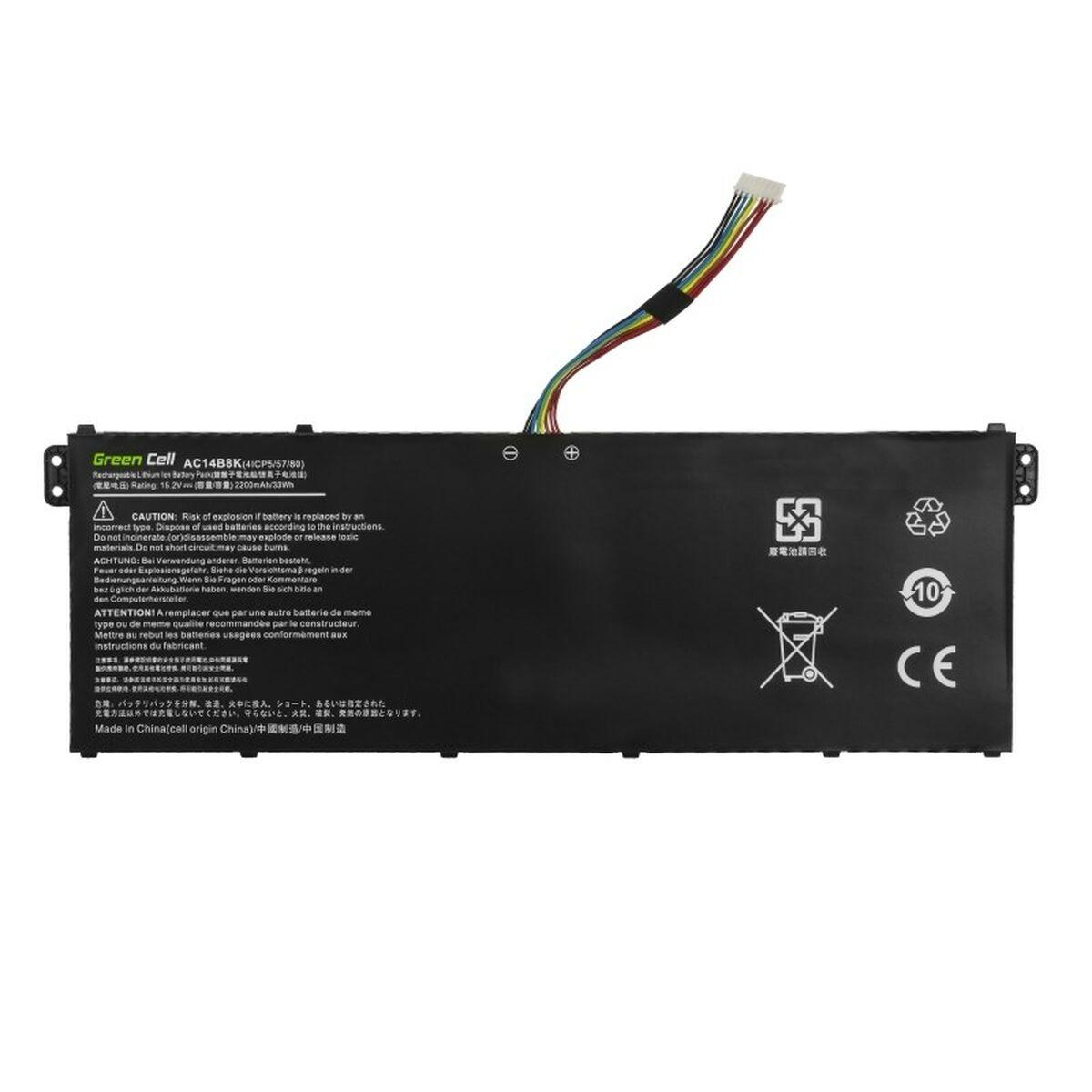 Green Cell AC72 ricambio per notebook Batteria (Batteri AC14B3K AC14B8K for Acer Aspire 5 A515 etc., 15.2V 2100mAh)