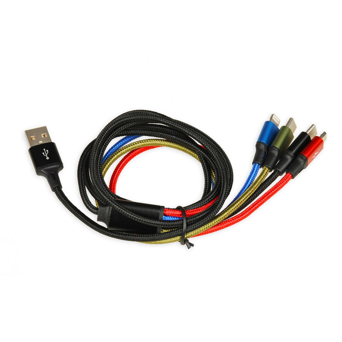 Cavo da USB a Micro USB, USB-C E Lightning ibox ikum4w1clr nero multicolore 1,2 m