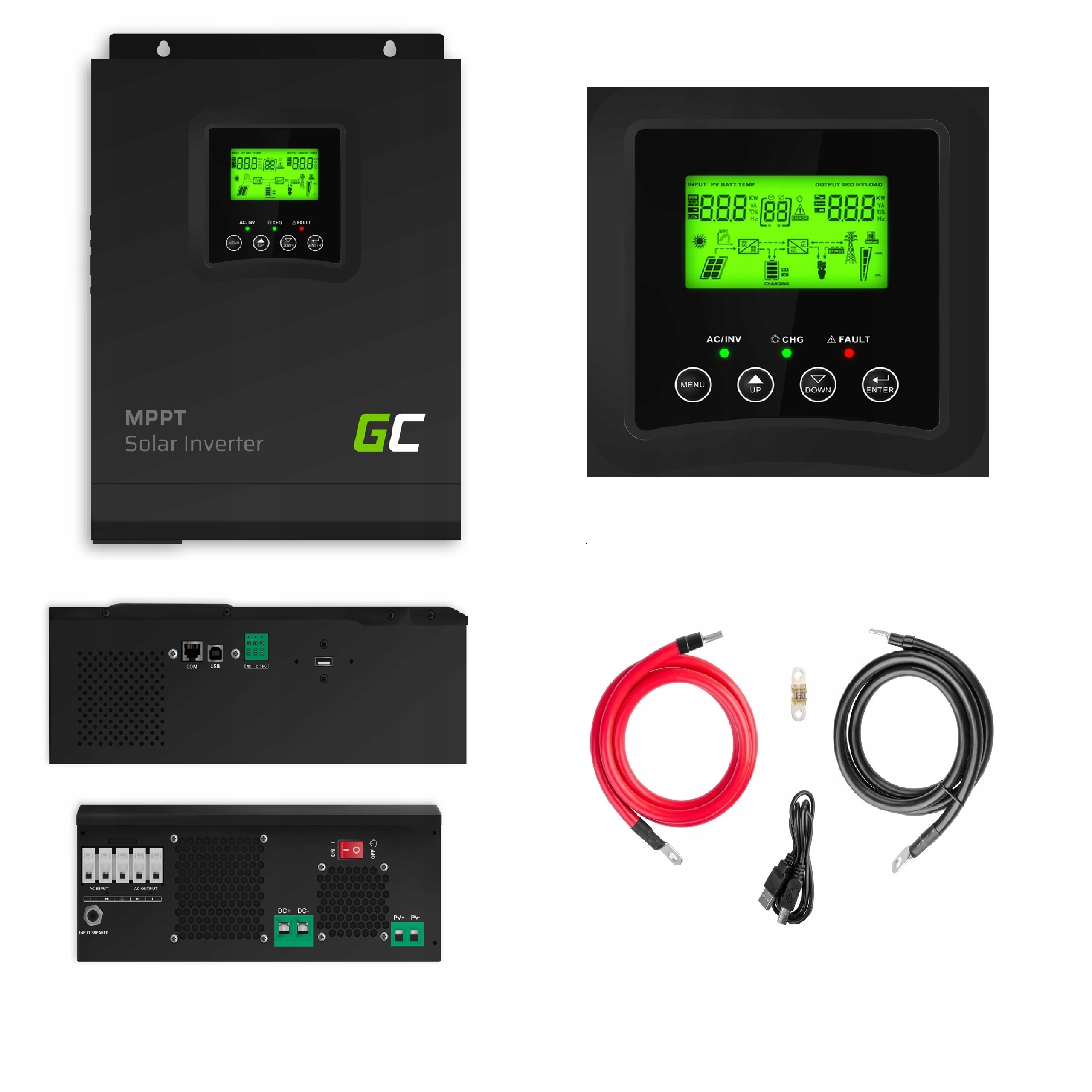 Inverter solare e caricabatterie MPPT - 230VAC - 2000VA/2000W Onda sinusoidale pura