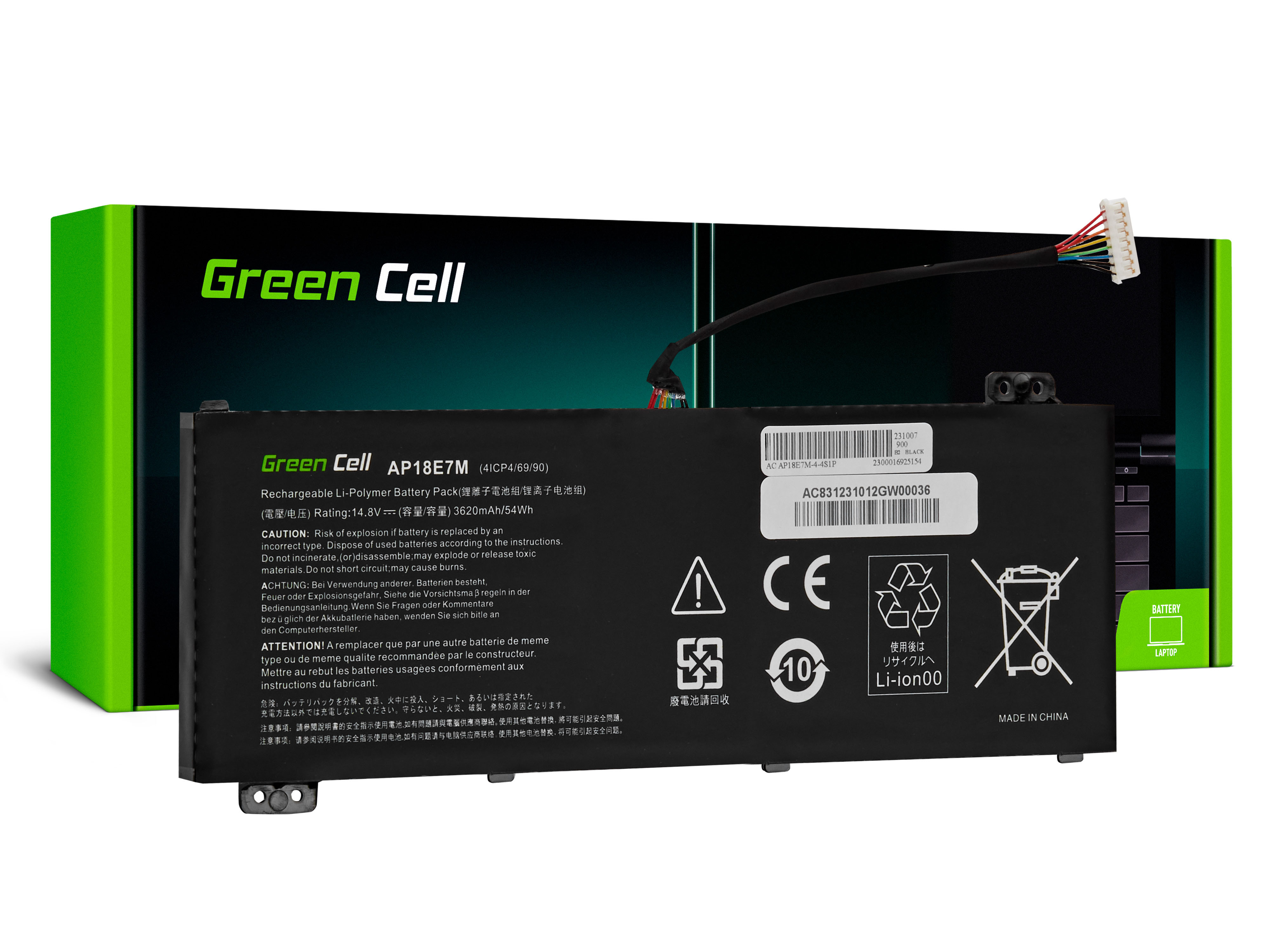 Batteria per portatile Acer Nitro 5 AN515-44 AN515-45 AN515-54 - 3620mAh