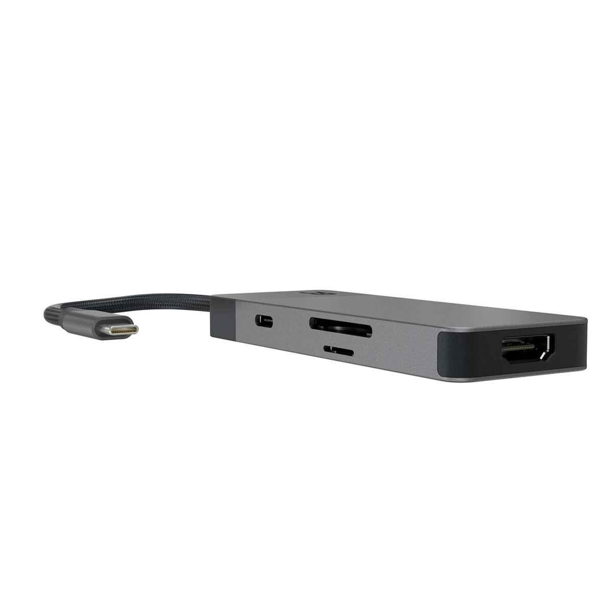 Green Cell HUBGC01 hub di interfaccia USB tipo-C 5000 Mbit/s Argento (Green Cell Adapter HUB Connect 7in1 with 3x USB-A HDMI US