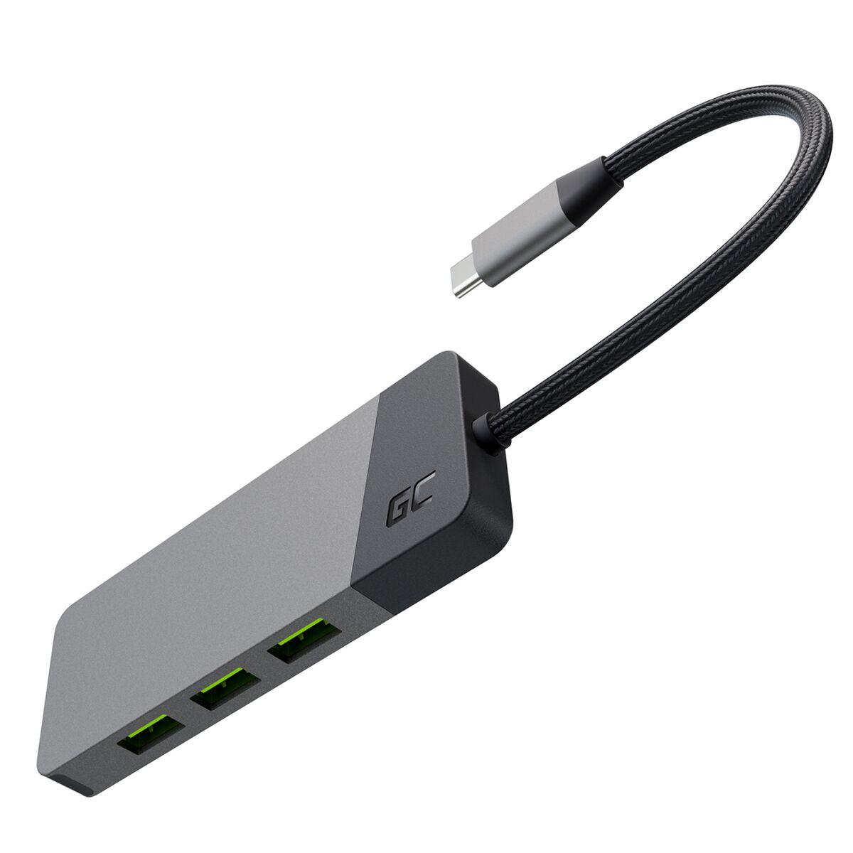 Green Cell HUBGC01 hub di interfaccia USB tipo-C 5000 Mbit/s Argento (Green Cell Adapter HUB Connect 7in1 with 3x USB-A HDMI US