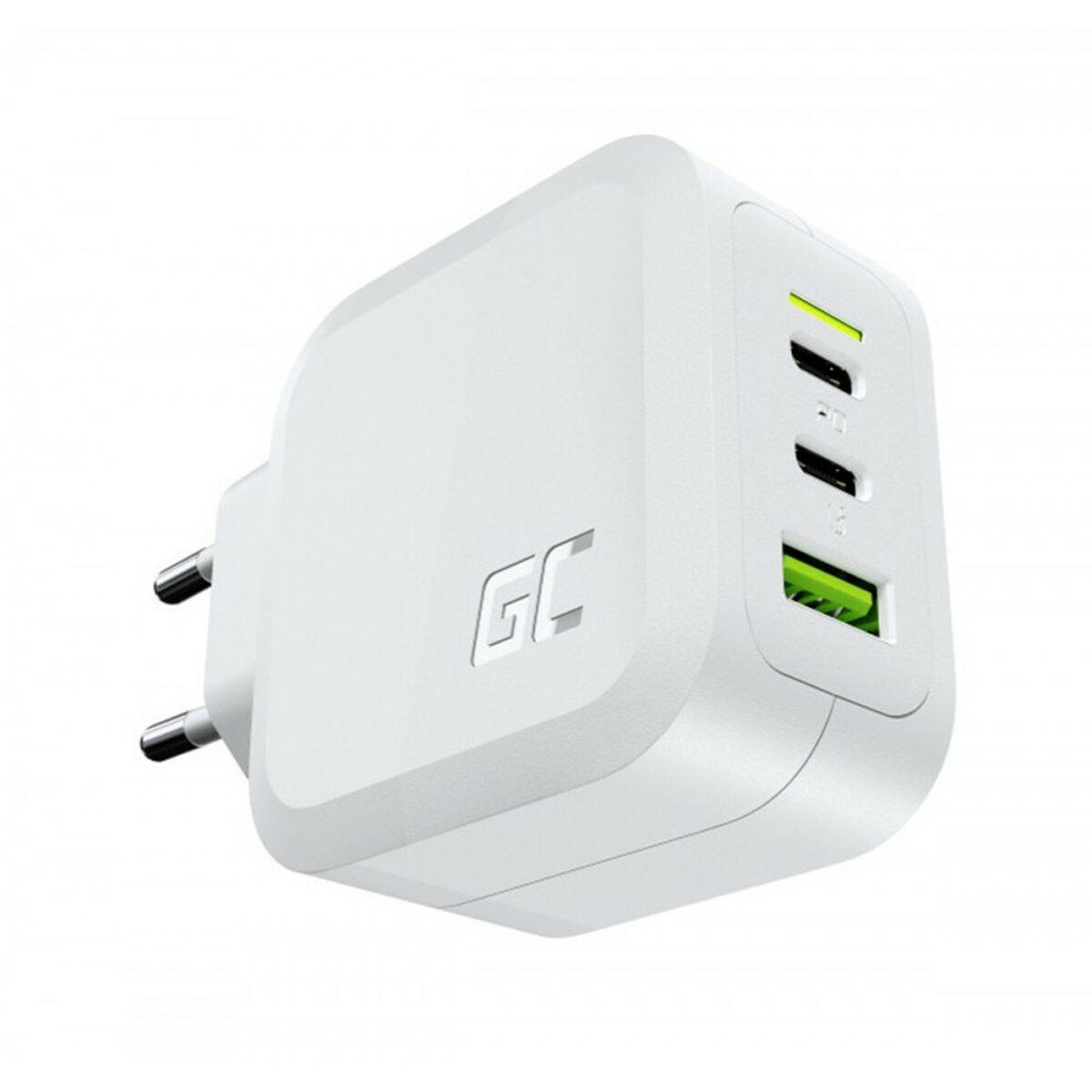Caricabatterie Green Cell White 65W GaN GC PowerGan per laptop MacBook telefono tablet Nintendo Switch - 2x USB-C 1x
