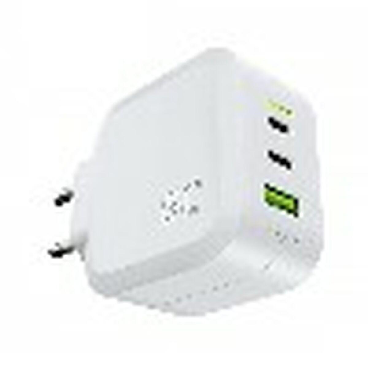 Caricabatterie Green Cell White 65W GaN GC PowerGan per laptop MacBook telefono tablet Nintendo Switch - 2x USB-C 1x
