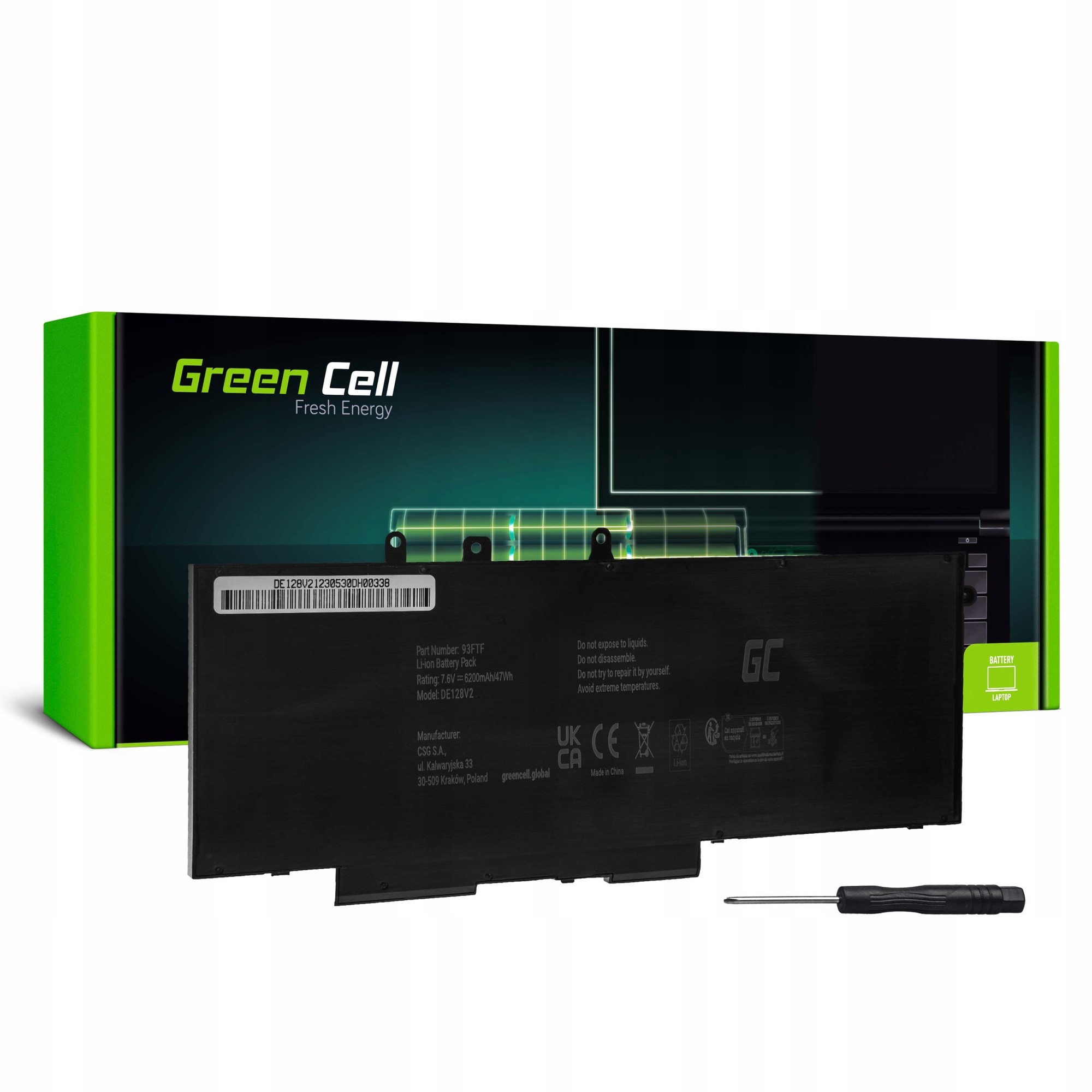 Batteria per Dell Latitude 5280 5290 5480 5490 5491 / 7.4 6.200mAh