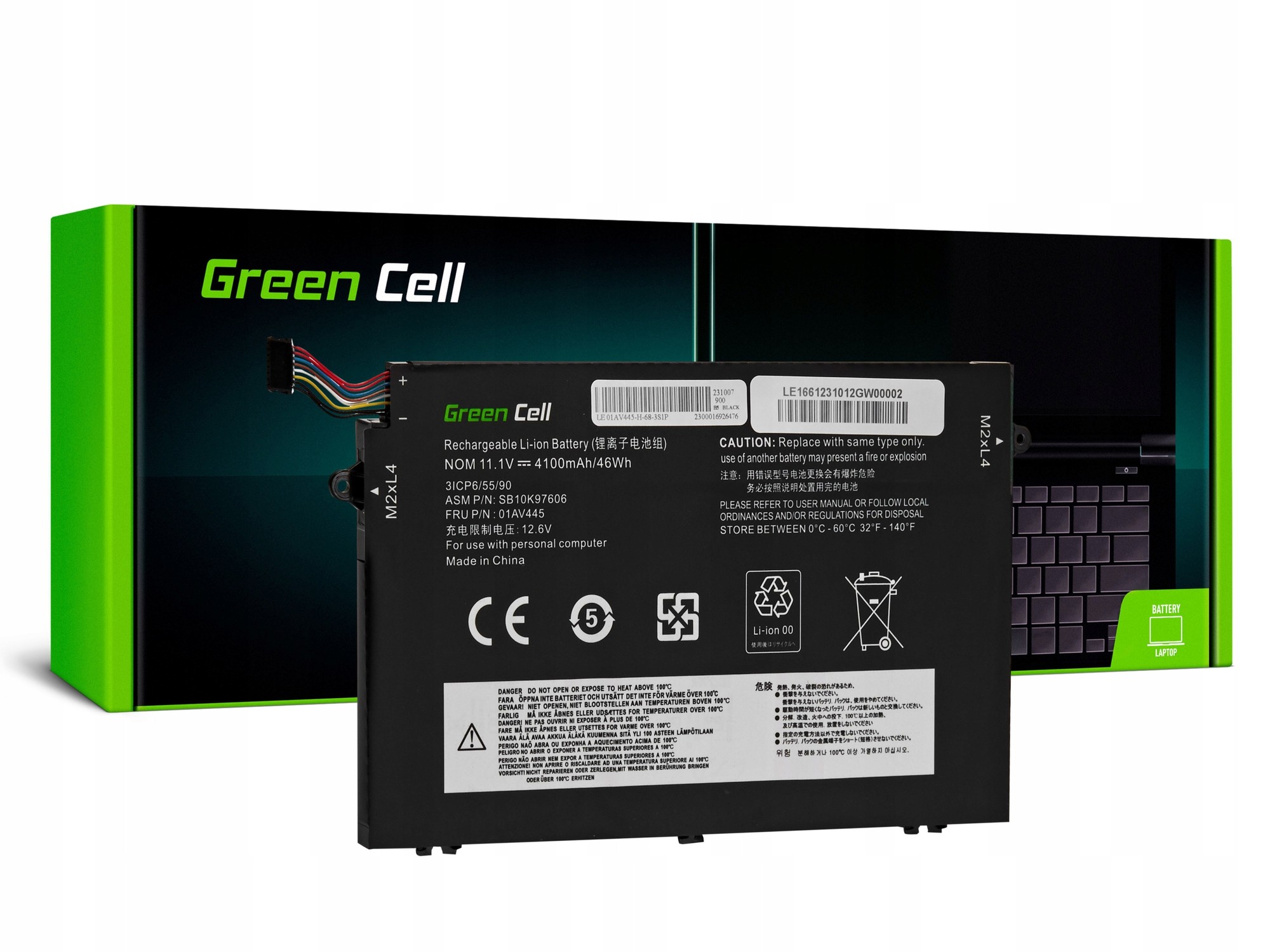 Batteria per laptop Lenovo ThinkPad E480 E485 E490 - 4100 mAh