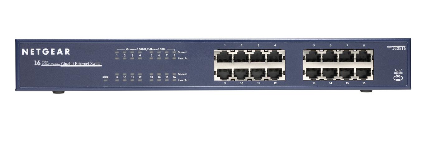 NETGEAR JGS516 Non gestito Blu