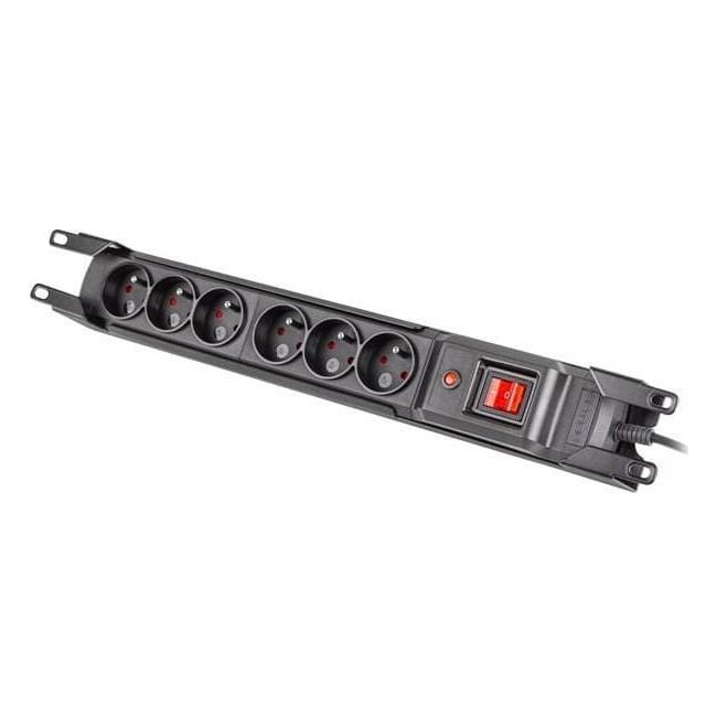 Armac M6 Rack 19" | Presa multipla | sistema anti-sovratensione, 6 prese, cavo 3m, nero