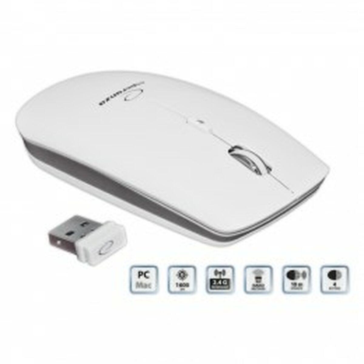 Mouse senza fili Esperanza EM120W Grigio Bianco/Grigio