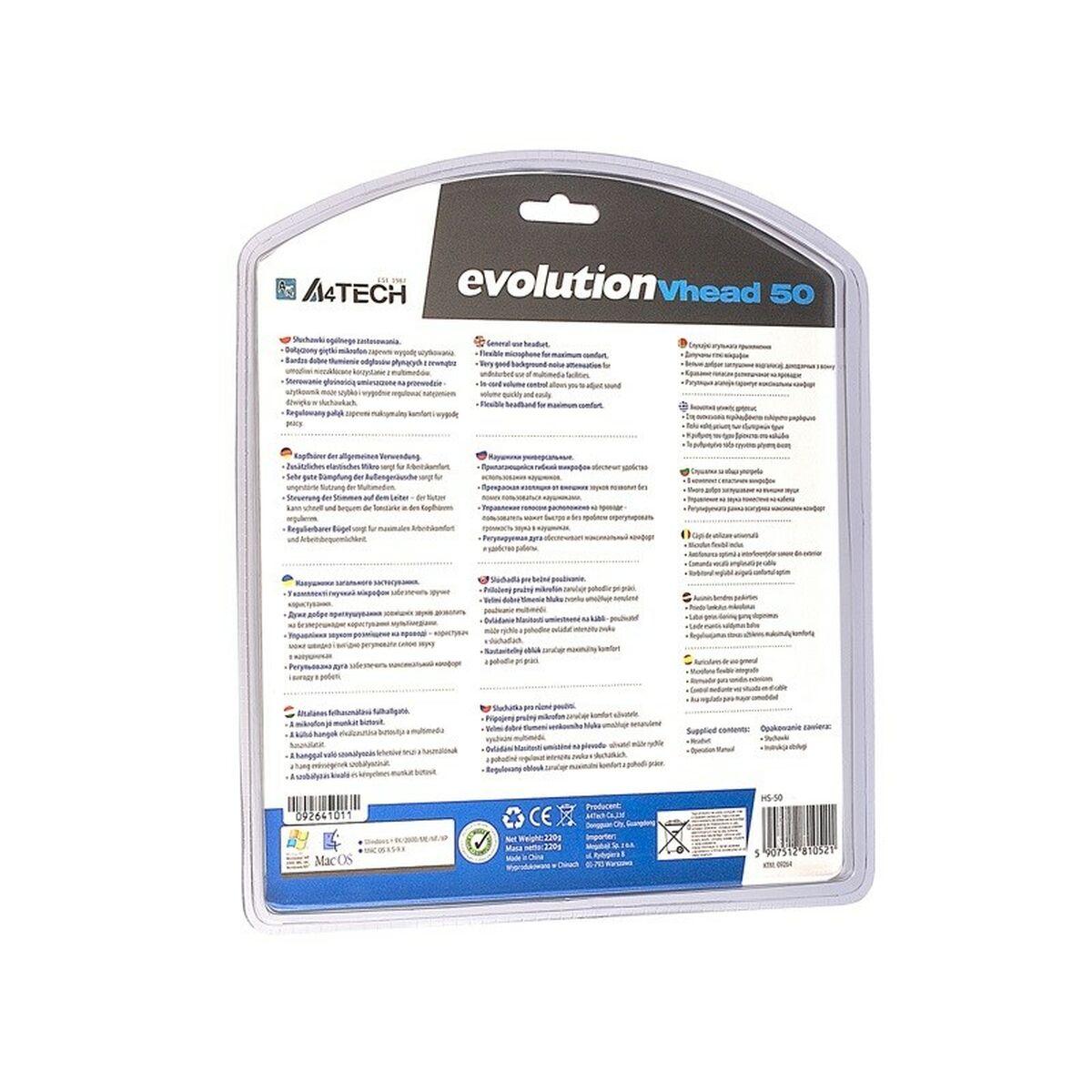 Auricolari con microfono a4 tech evo vhead 50 nero