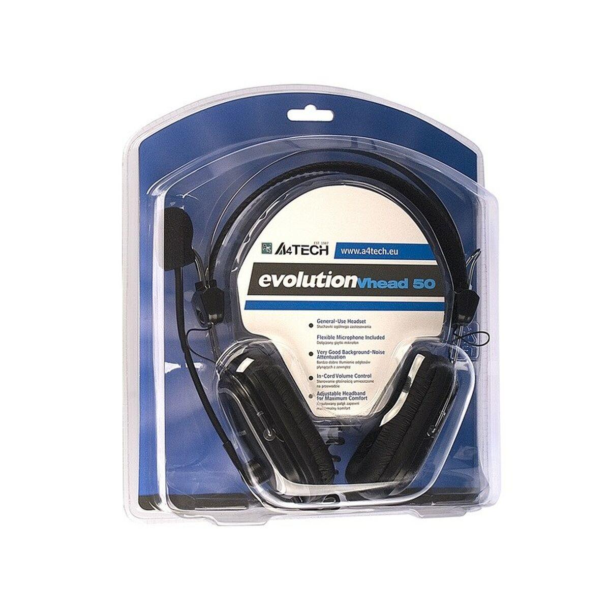 Auricolari con microfono a4 tech evo vhead 50 nero