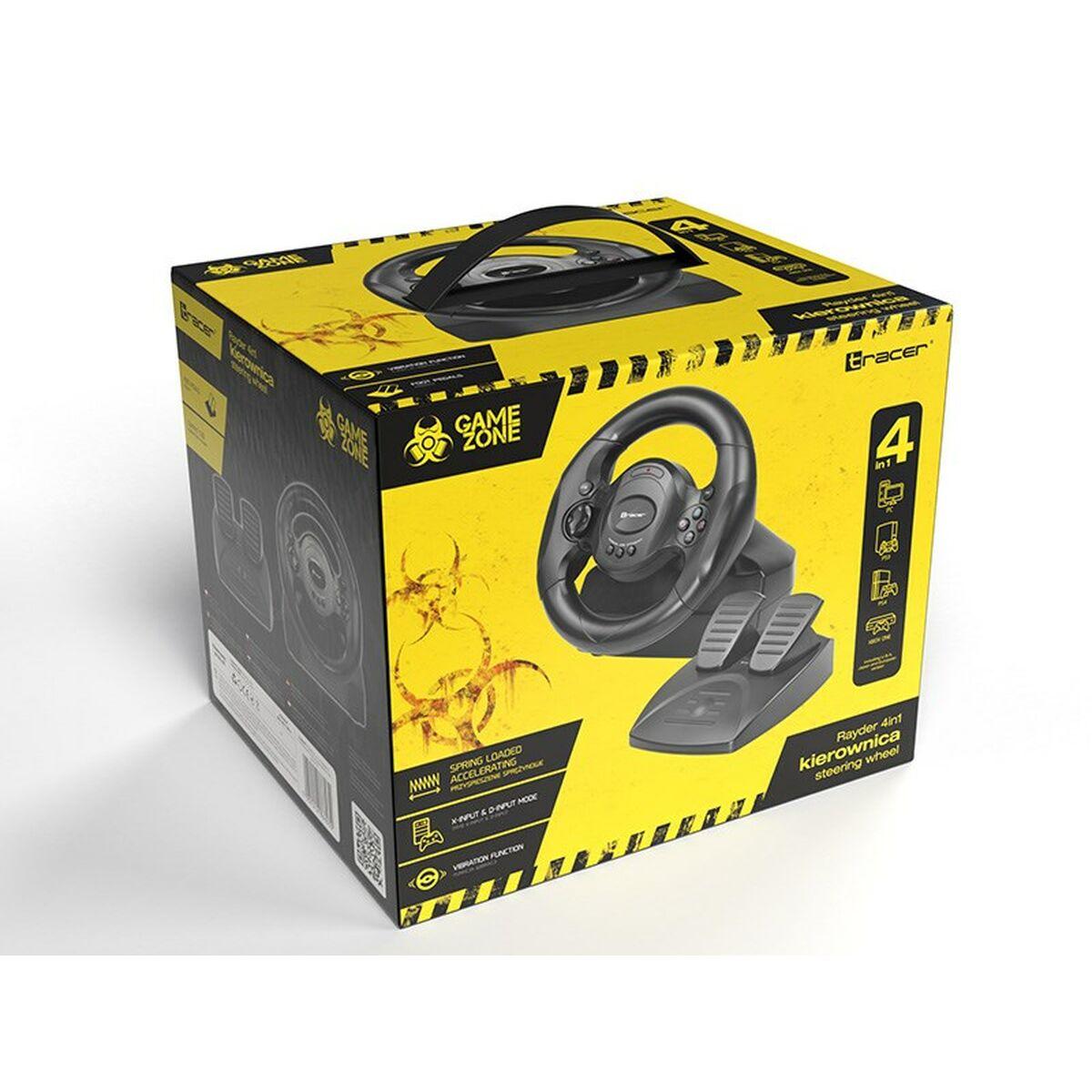 VOLANTE RACING TRACER RAYDER 4 IN 1 PEDALI NERO Microsoft Xbox One Sony PlayStation 4 PC PlayStation 3