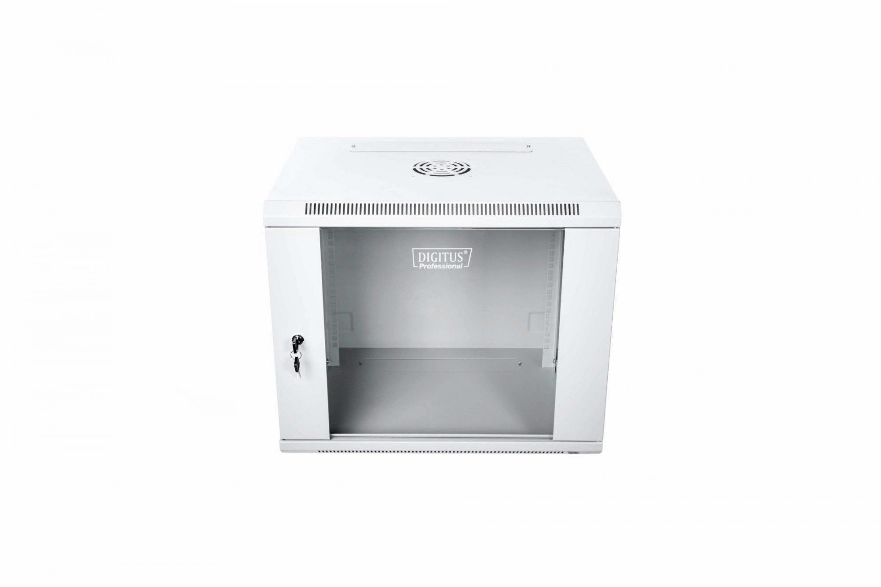 Armadio da parete 9U rack 19" 600x450, porta in vetro, montato, 60kg, grigio (RAL 7035)