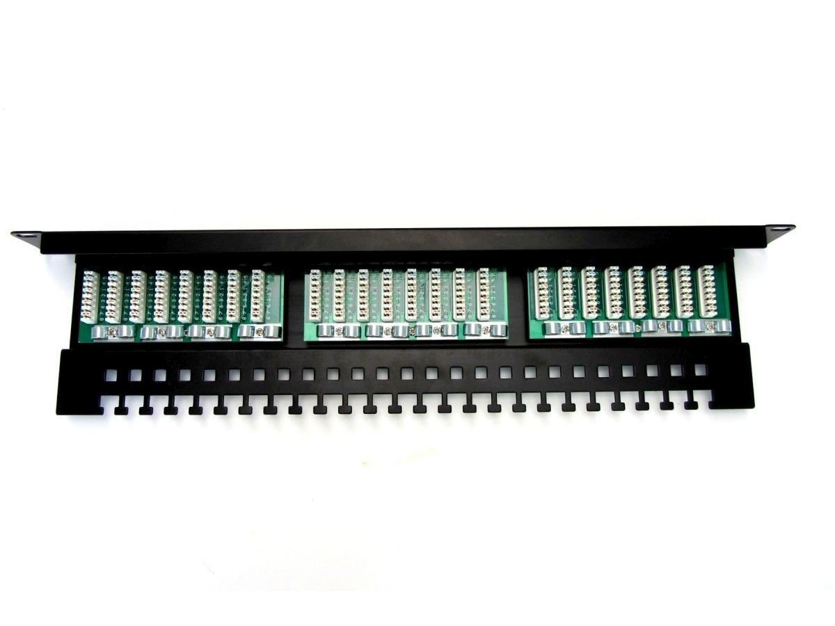 Pannello patch CAT 5e, non schermato, 24 porte RJ45, 8P8C, LSA, 1U, montaggio a rack, nero, 482x44x109