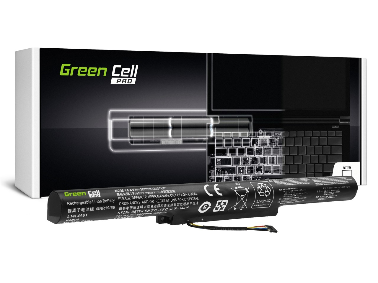Batteria portatile PRO L14L4A01 per Lenovo Z51 Z51-70 - 14,4 V - 2600 mAh