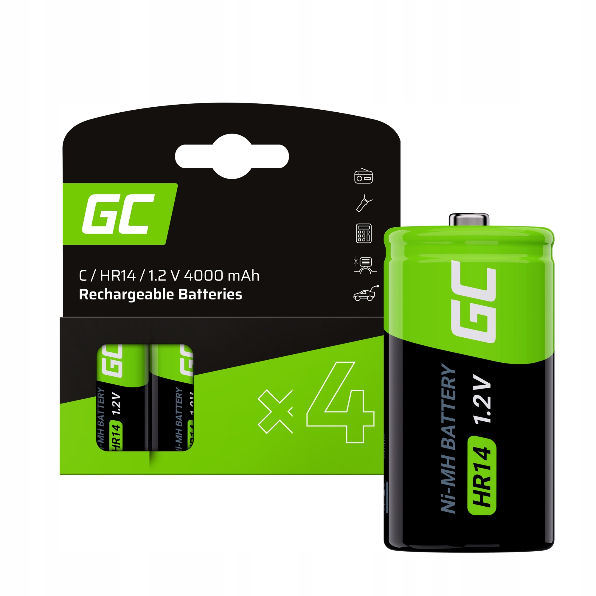 4 batterie Ni-MH HR14 -...