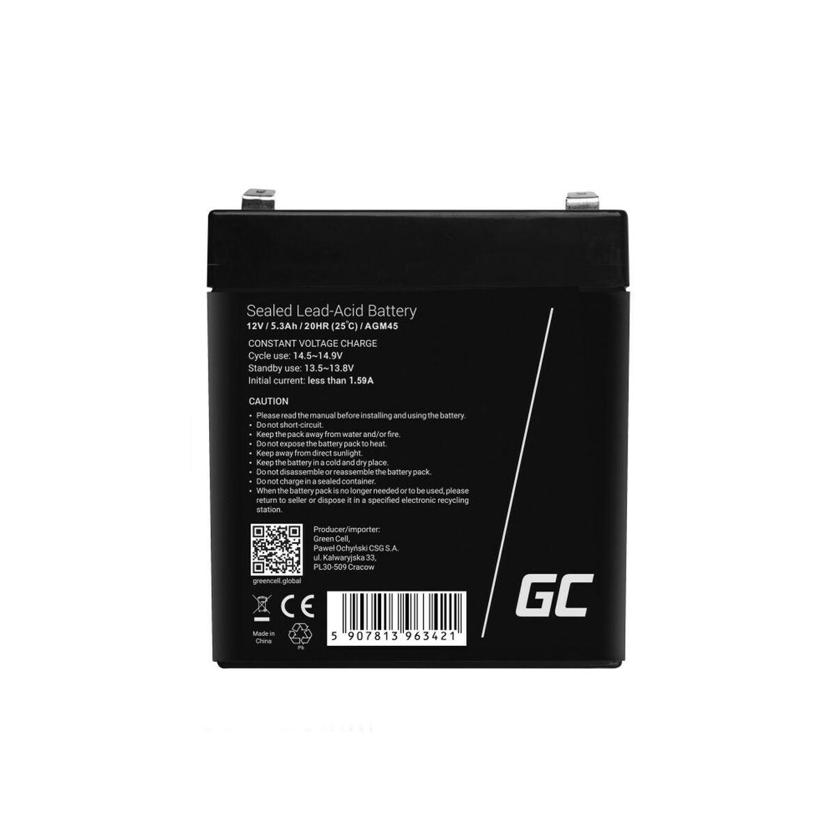 Batteria Green Cell AGM VRLA 12V 53Ah senza manutenzione per sistema di allarme registratore di cassa giocattoli