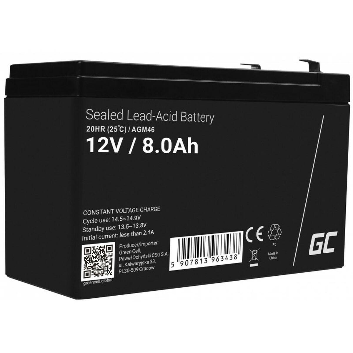 Batteria Green Cell AGM VRLA 12V 8Ah senza manutenzione per sistema di allarme registratore di cassa giocattoli