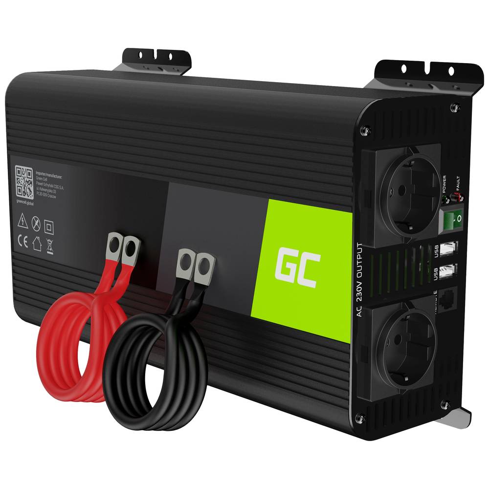 Green Cell Power Inverter PRO da 12V a 230V 1000W/2000W Onda sinusoidale pura