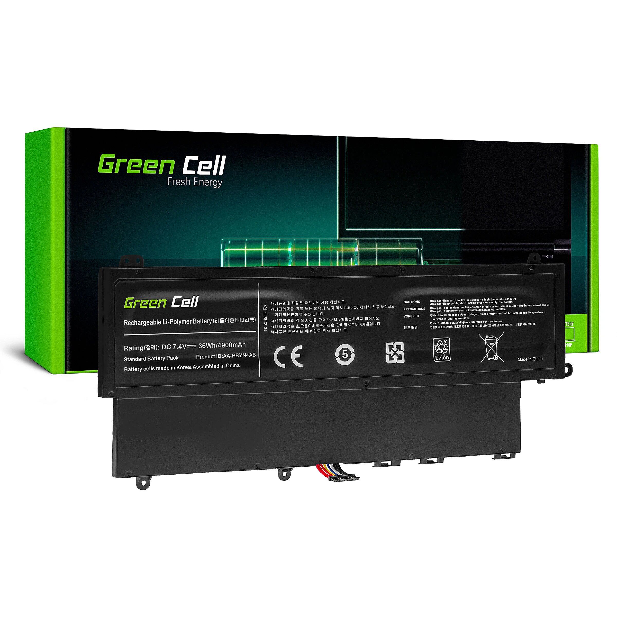 Green Cell AA-PBYN4AB Batteria (Batteri AA-PBYN4AB for Samsung 530U 535U 540U etc., 7.6V 4900mAh)