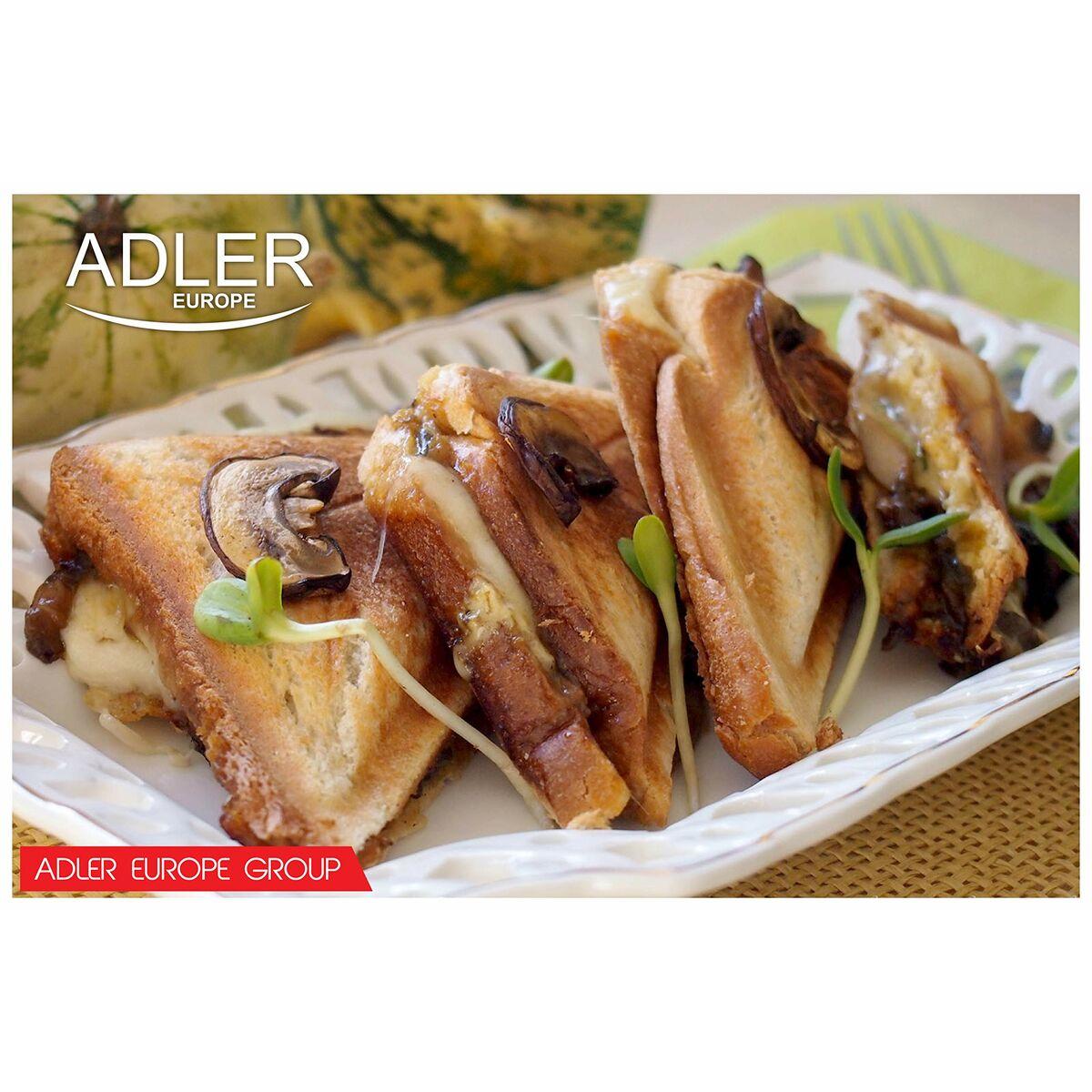 Piastra Grill Elettrica Adler AD 3015 Nero Multicolor Argentato 750 W