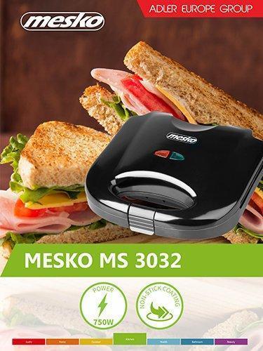 Macchina per sandwich Adler MS 3032 (750W nera) (MS 3032)