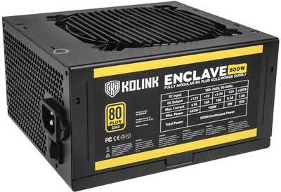 Kolink KL-G500FM alimentatore per computer 500 W 204 pin ATX ATX Nero (Kolink Enclave 500W 80 Plus Gold Modular Power Supply)