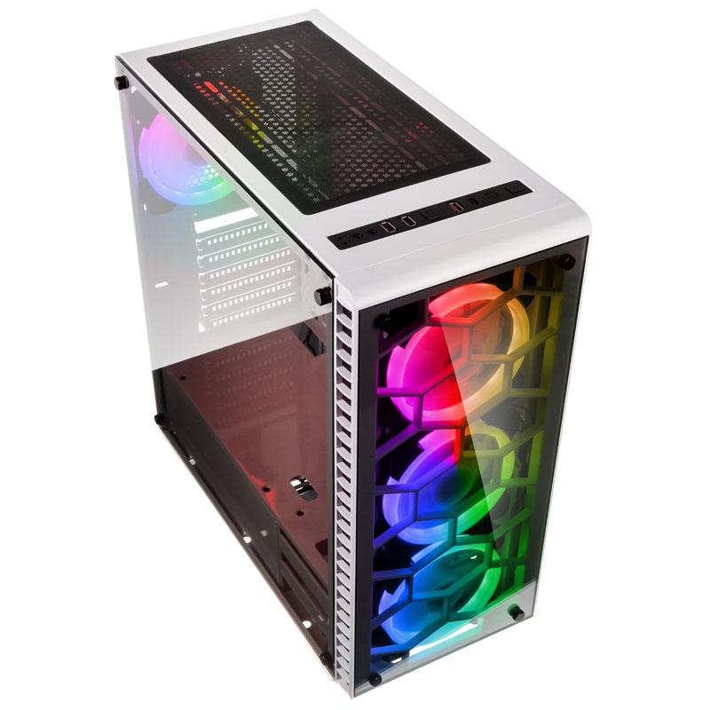 Kolink OBSERVATORY WHITE Midi Tower Nero, Bianco (Kolink Observatory Midi Tower RGB Gaming Case - White Tempered Glass Window)