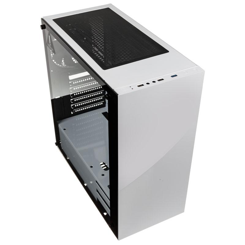 Kolink STRONGHOLD Midi Tower Bianco (Kolink Stronghold Midi Tower Gaming Case - White Tempered Glass Side Window)