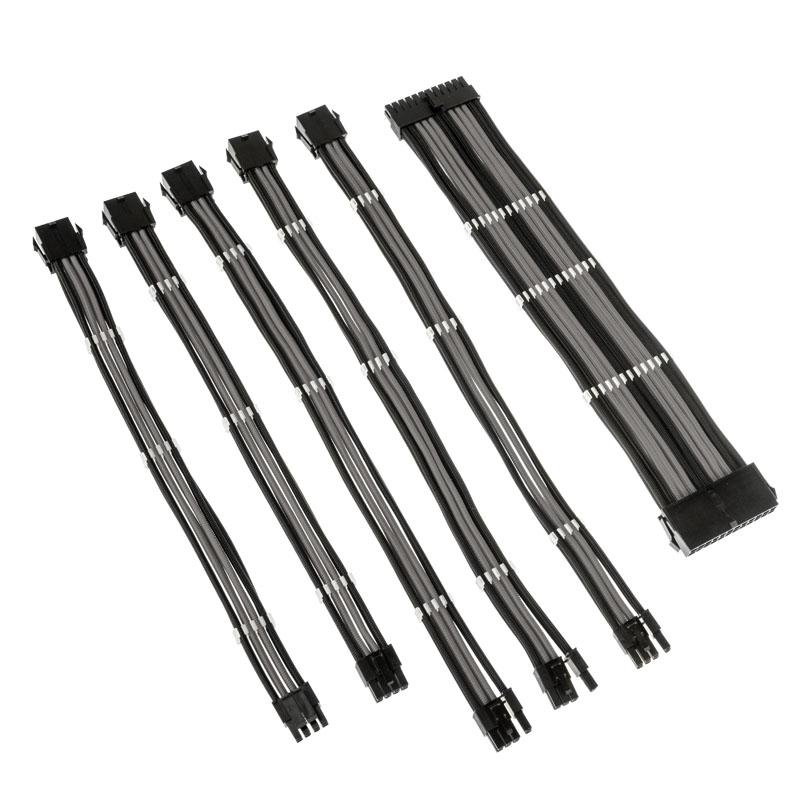 Kolink COREADEPT-EK-BGR cavo di alimentazione interno 035 m (Kolink Core Adept Braided Cable Extension Kit - Jet Black/Stone Gr