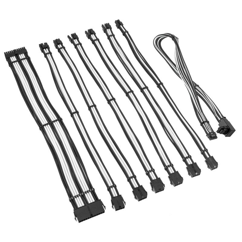 Kit di prolunga cavo intrecciato Core Pro 12V-2x6 Tipo 1 - Nero Jet/Bianco brillante