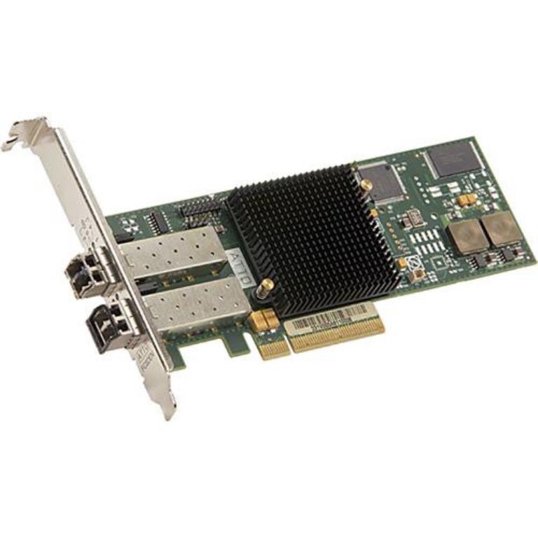 Scheda ATTO Celerity FC-162P - Dual-Channel 16Gb/s Gen 6 Fibre Channel PCIe 3.0 Host Bus Adapter (includes SFPs) - Includes hig