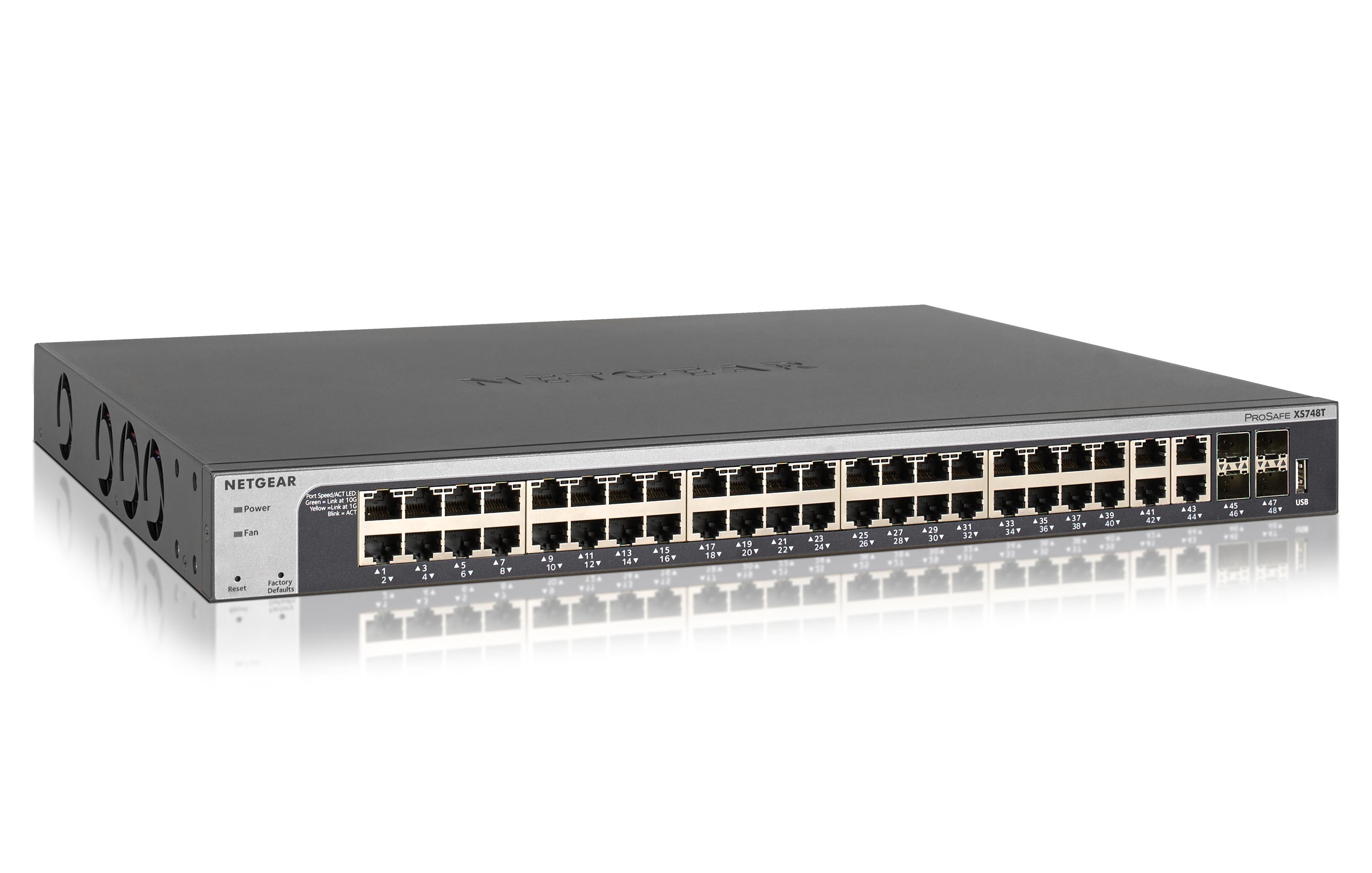 NETGEAR XS748T-100NES switch di rete Gestito L2/L3 10G Ethernet (100/1000/10000) Nero