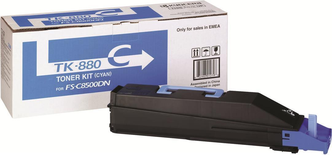 Kyocera TK 880C - CIAN - Original - Toner Cartidge - per FS -C8500dn