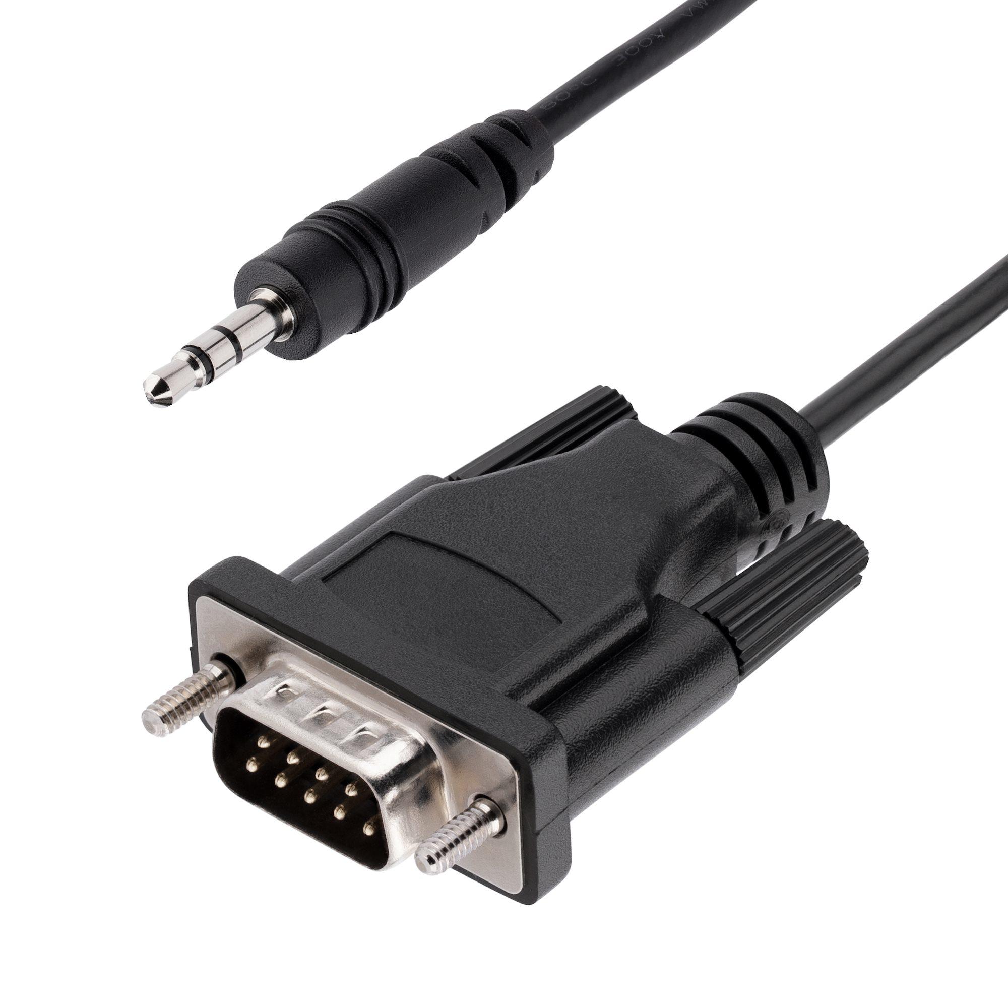 StarTech.com Cavo Seriale DB9 a Jack 35 mm da 1m - Adattatore Seriale RS232 9 pin a Jack 35 M/M per la Configurazione e Calibra