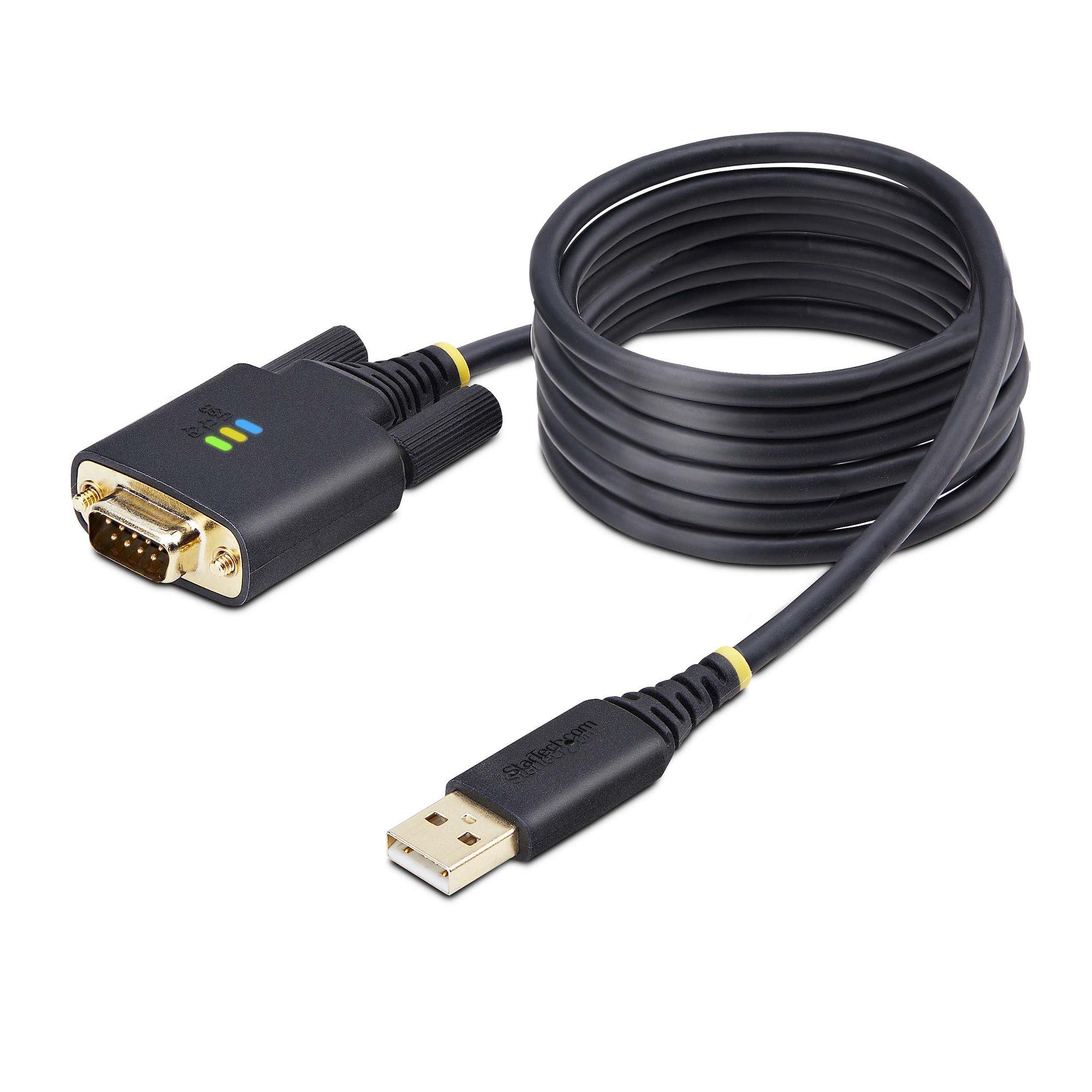 StarTech.com Cavo adattatore da USB a seriale da 2 m ritenzione COM viti/dadi intercambiabili da USB-A a DB9 RS232 IC FTDI prot