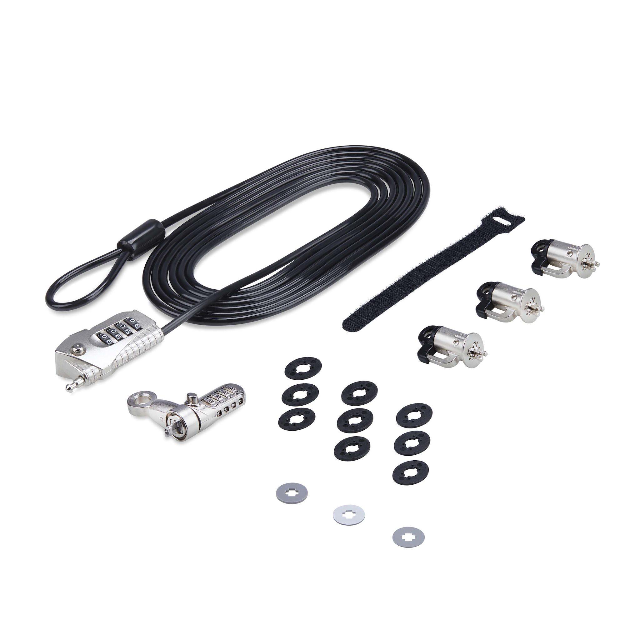 StarTech.com Kit di sicurezza per computer portatili/desktop e periferiche blocco di sicurezza antifurto K-Slot cavo in acciaio