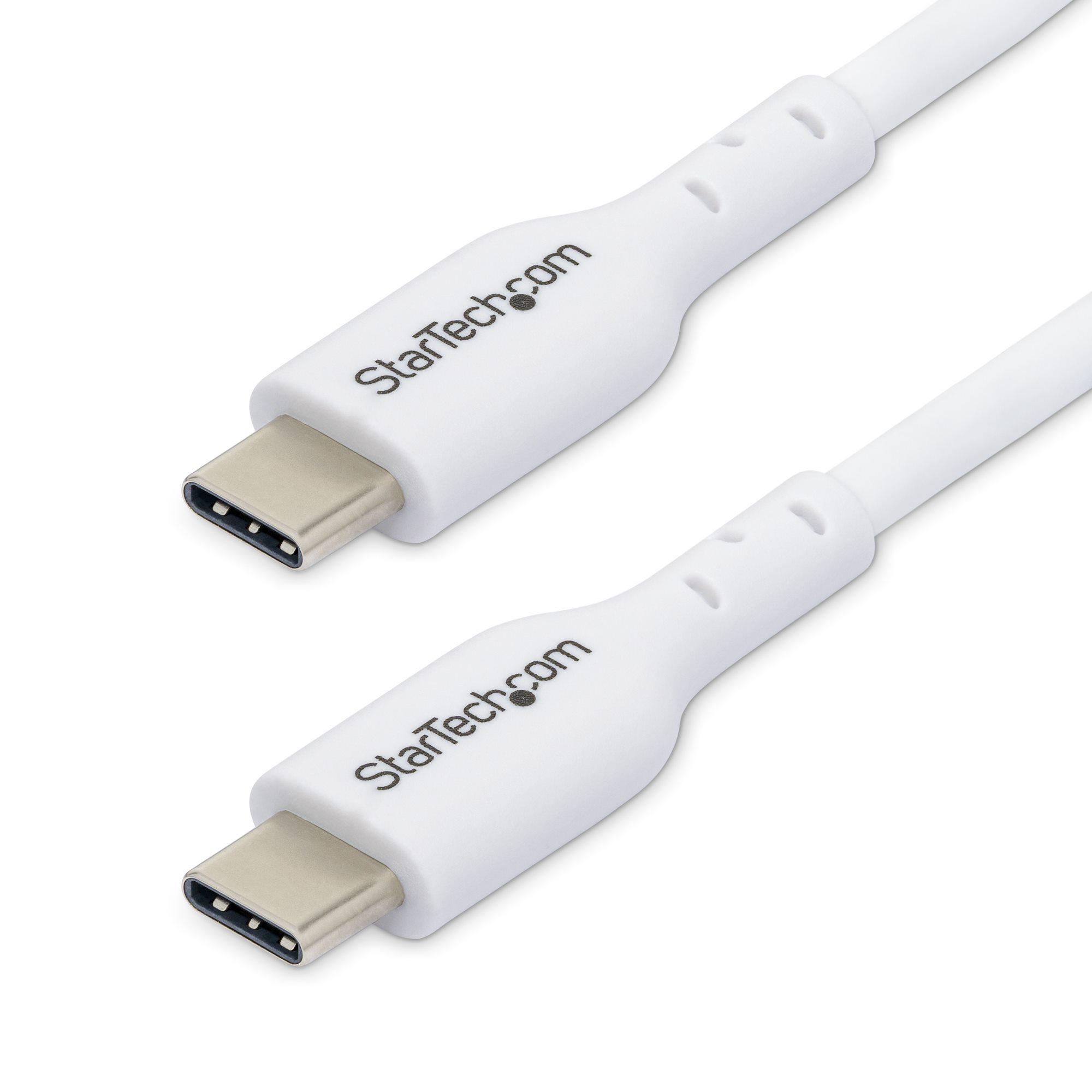 StarTech.com Cavo USB-C bianco da 2m cavo di ricarica USB 2.0 Tipo-C per laptop Power Delivery 60W 3A rivestimento in TPE cavo