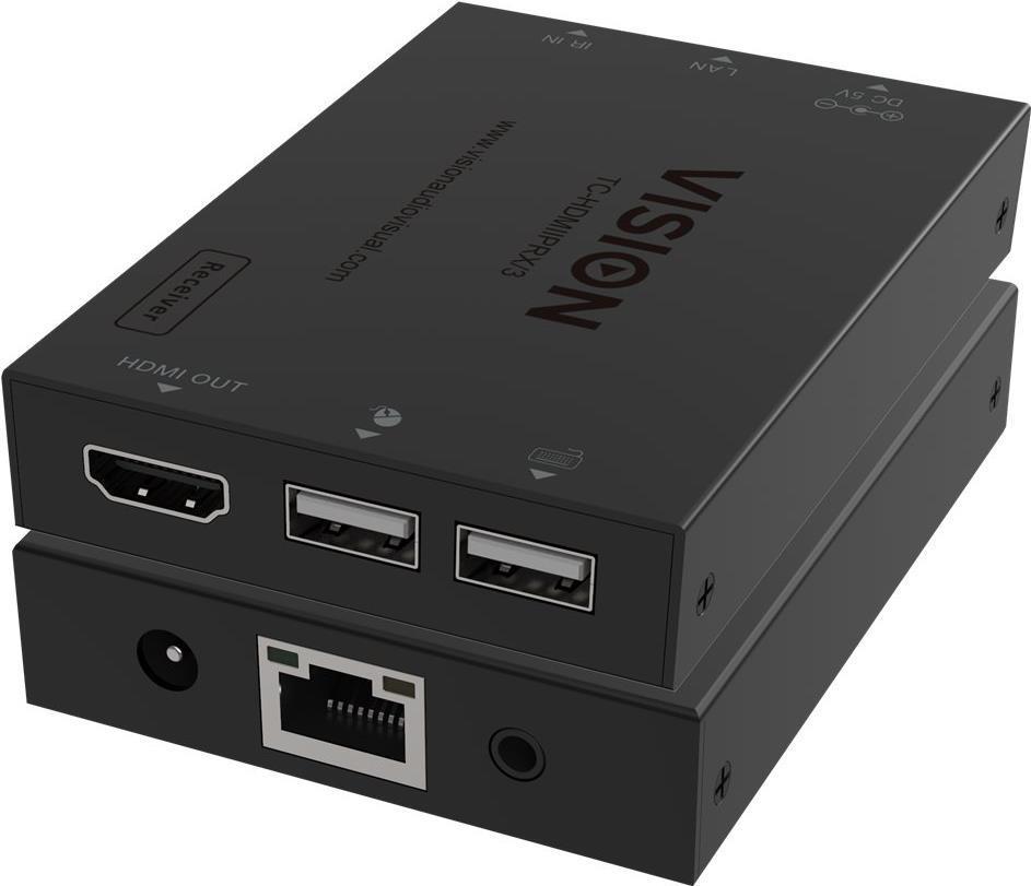 Vision HDMI-over-IP Receiver Ricevitore AV Nero (VISION HDMI-over-IP Receiver - LIFETIME WARRANTY - receiver only, transmitter