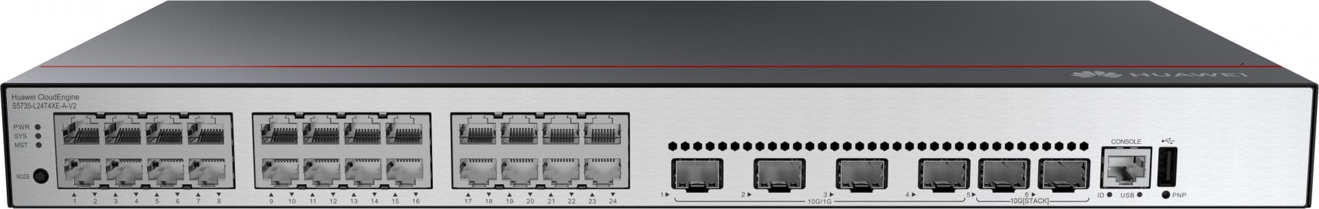 Huawei Switch S5735-L24T4XE-A-V2 (24 porte GE, 4 porte 10 GE SFP+, 2 porte stack 12 GE, alimentazione CA) + licenza L-MLIC-S57L