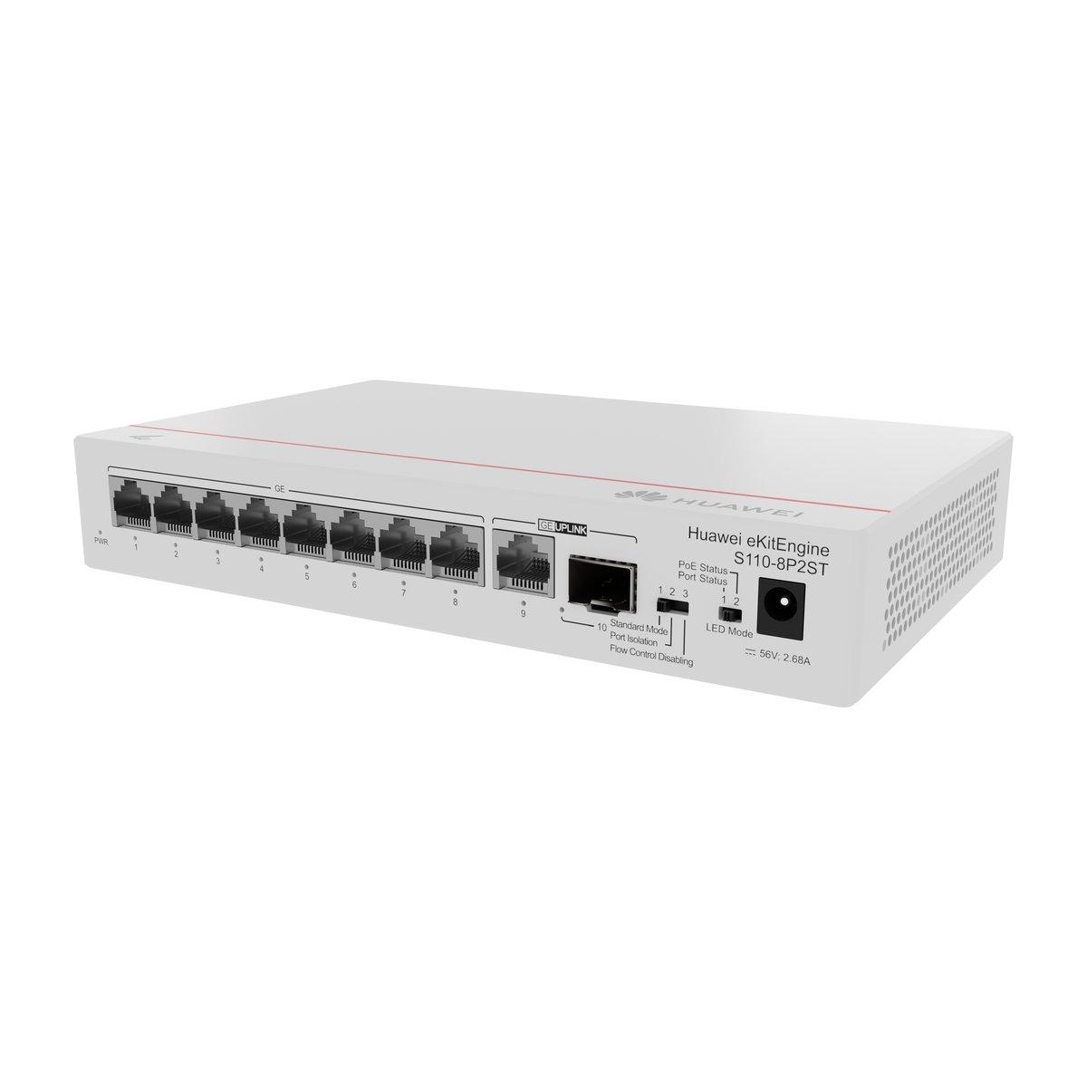 Huawei S110-8P2ST Switch 8x GE PoE 1x SFP 1x GE 124W AC